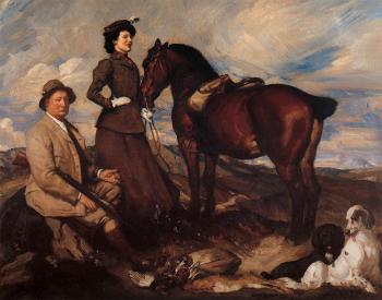 George Lambert : Miss Alison Preston and John Proctor on Mearbeck Moor